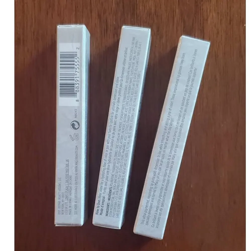 LOT of 3 Mally Intense Color Lipgloss BOSS LADY